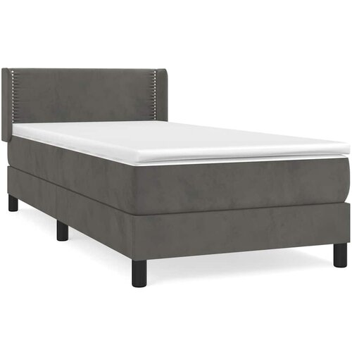 Box spring krevet s madracem tamnosivi 90x190 cm bar&amp;scaron;unasti Slike