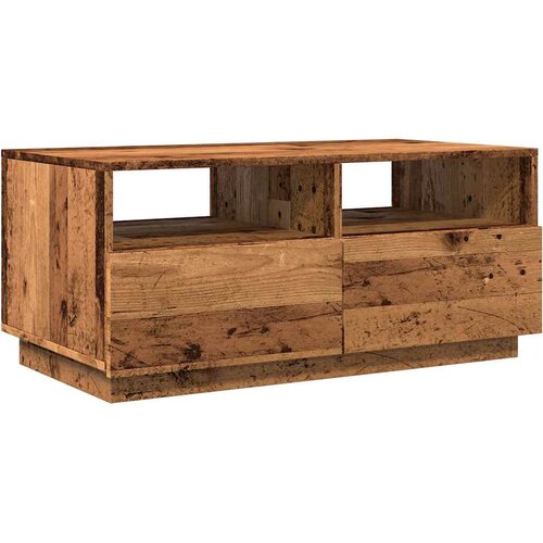  Stolić za kavu s LED svjetlima boja starog drva 90x49x40 cm Slike