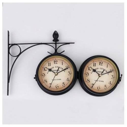  Retoo O640 dvostrani zidni retro ura Grand Central 24 cm Slike