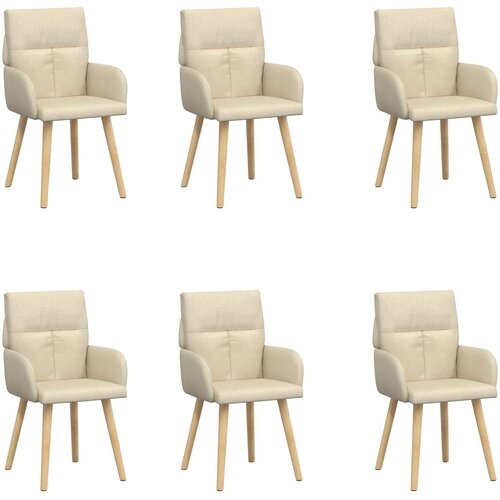 vidaXL Jedilni stoli 6 pcs Blago Krem 60 x 56 x 96 cm, (5000296859) Cene