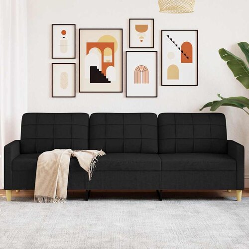  Trosjed od tkanine Crna 210 cm Slike