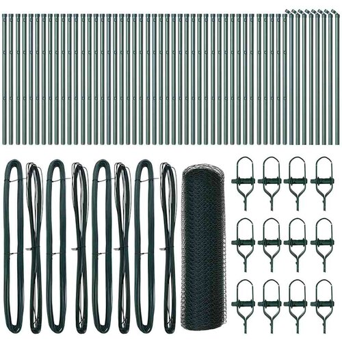 vidaXL Ogrodje s stebri Zelena 0.4 x 100 m Jeklo s PVC premazom, (5000096738) Cene