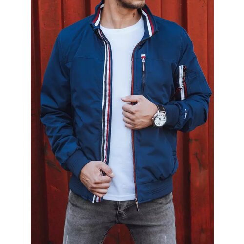 DStreet Men's dark blue transitional jacket TX4255 Cene