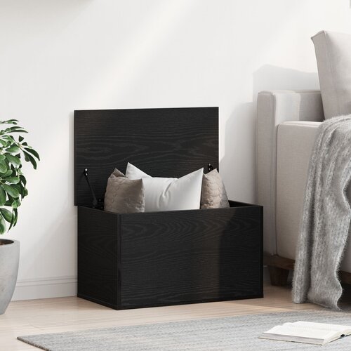 VidaXL Kutija za pohranu s poklopcem Crni hrast 60x35x35 cm Imitacija drva Slike