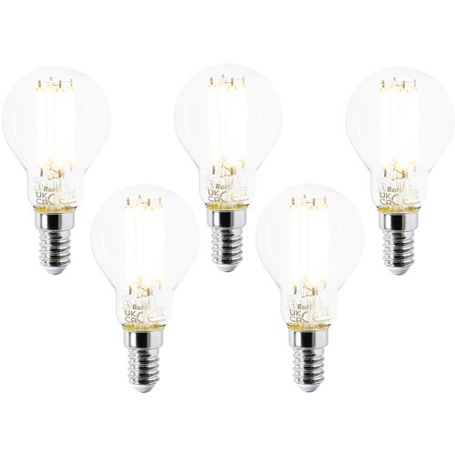 LUEDD Komplet 5 LED žarnic E14 P45 prozoren 2,2 W 470 lm 2700 K Cene