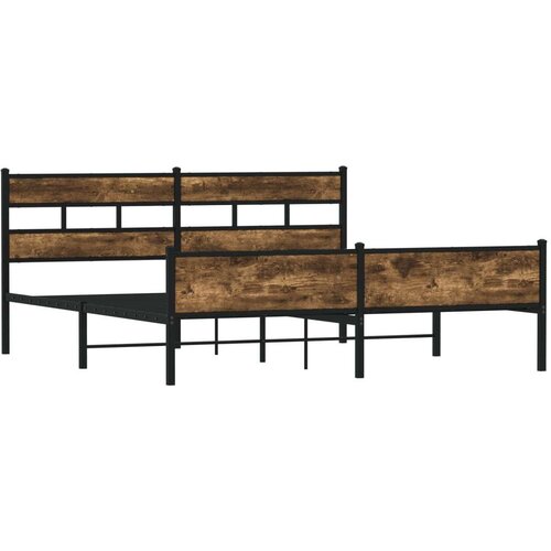 vidaXL Metalni okvir kreveta bez madraca boja hrasta 180x200 cm Cene
