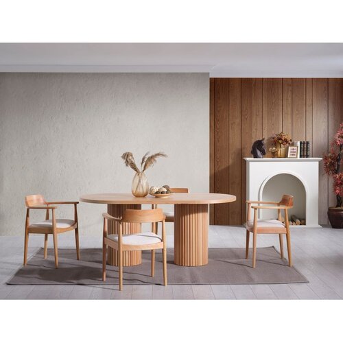 Hanah home Trpezarijski sto i stolice Napoli, 170x90x75 cm, 4 stolice, Smeđa Cene