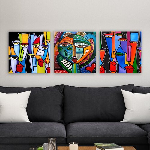 Wallity DRPRC6001 multicolor decorative canvas painting (3 pieces) Cene
