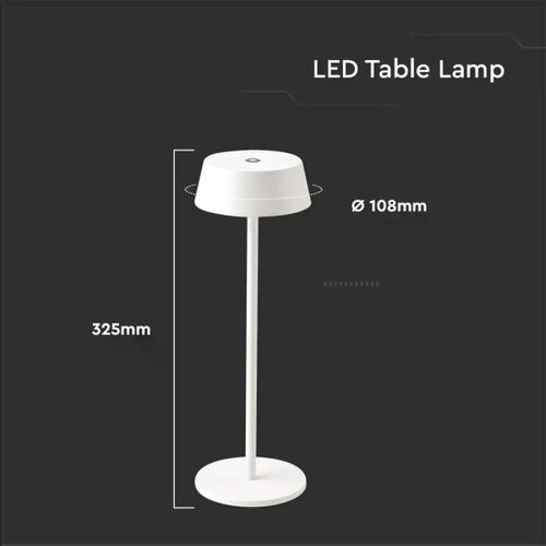  LED spoljna prigu&amp;scaron;iva dodirna punjiva stona lampa LED/2W/5V IP54 bela Slike