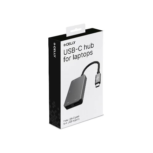 Celly usb-c hub 4xUSB-A port siva Cene
