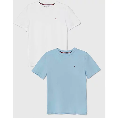 Tommy Hilfiger Otroška bombažna kratka majica 2-pack mornarsko modra barva