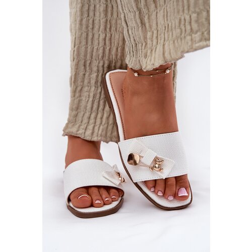 Boto Women's Flat Heeled Slippers With Bow White Sallariela Cijene