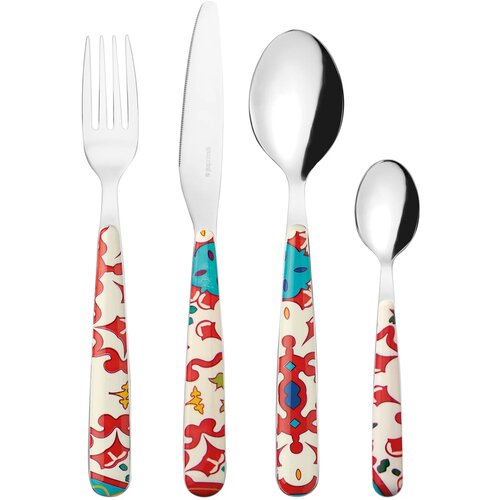  24-delni set jedilnega pribora &amp;quot;Flower &amp;amp; Lemon&amp;quot; - Clear red Slike