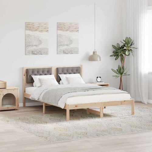  Konstrukcija postelje z vzglavjem Taupe 150 x 200 cm blago, (5000084709) Cene