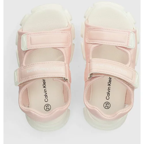 Calvin Klein Jeans Otroški sandali roza barva