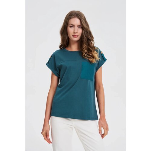 Marisse Dark Green T-Shirt With Pocket Slike