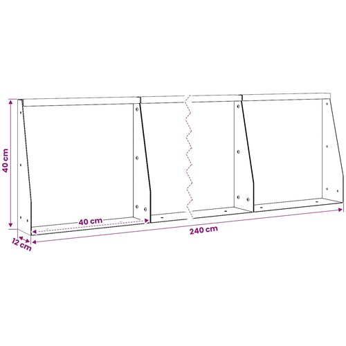  Zid za zadržavanje 6 kom. 40 x 12 x 40 cm Čelik Bijela Slike