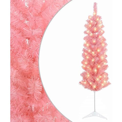  Umjetno vitko božićno drvce 150 cm 150 LED lampica Topla bijela - 150 cm s LED svjetlima Slike