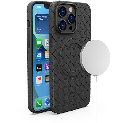 HURTEL Pletena torbica za iPhone 15 Pro Max z MagSafe Woven Case, črna, (21521870) Cene