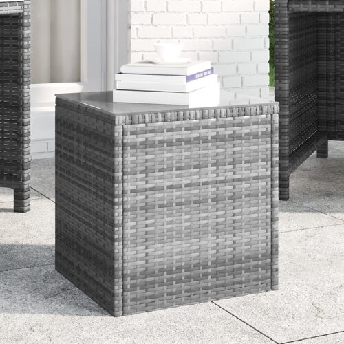 VidaXL Bočni stolić sivi 40 x 37 x 40 5 cm od poliratana Slike