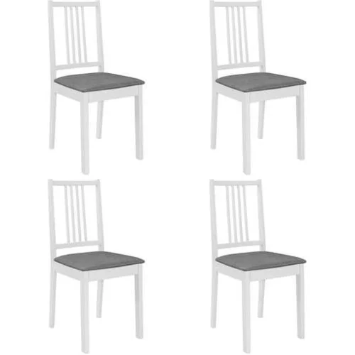 Jedilni stoli z blazinami 4 kosi trles beli