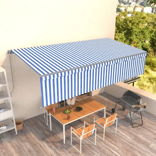  Tenda na ručno uvlačenje s roletom 6 x 3 m plavo-bijela