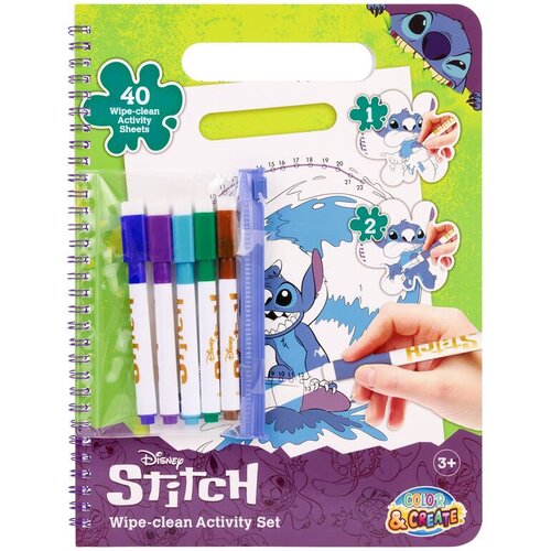Disney Stitch Set za pisanje i brisanje 40 stranica i 5 flomastera Slike