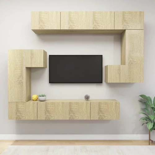  Komplet TV omaric 8-delni sonoma hrast konstruiran les, (20913539)