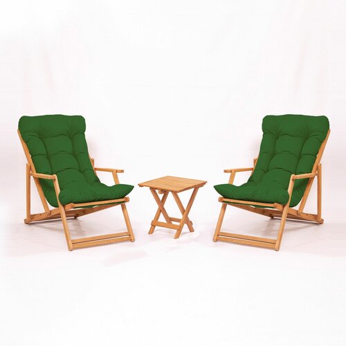HANAH HOME MY007 - green green natural garden table & chairs set (3 pieces) Slike