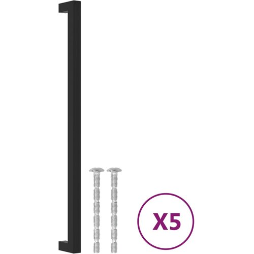 vidaXL Ročaji za omarico 5 kosov črni 320 mm nerjaveče jeklo Cene