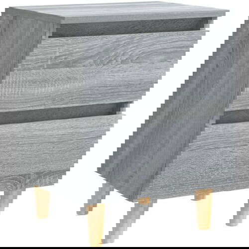 vidaXL Nočna omarica z lesenimi nogami siva sonoma 40x35x50 cm, (20624148) Cene