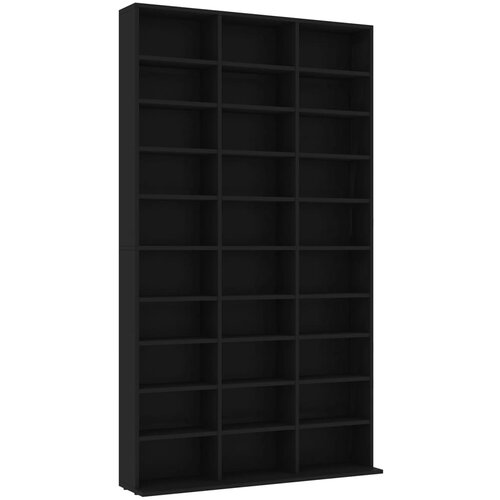 Maison Chic Omarca za CD - CD stojalo - CD regal plo&amp;scaron;če črna 102x16x177,5 cm konstruiran les, (21673969) Slike