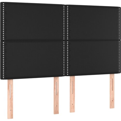 Maison Chic Posteljno vzglavje - Vzglavna omarica 4 kosa črn 72x5x78/88 cm umetno usnje, (22077412) Cene