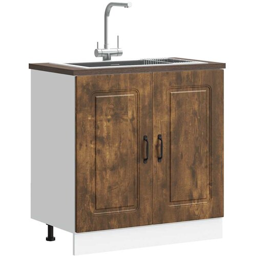 vidaXL Osnovna omarica za umivalnik Kalmar dimljen hrast 80x46x81,5cm Cene