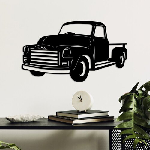 Wallity Zidna dekoracija GMC 3100 Pick-up kamionet, 60 x 35 cm, crna Cijene