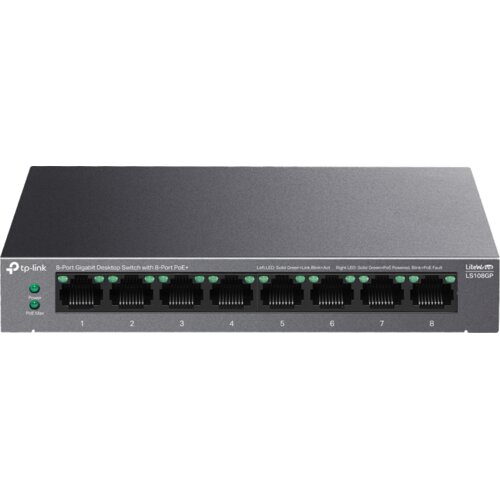 Tp-link LiteWave LS108GP mrežni prekidač Neupravljano Gigabit Ethernet (10/100/1000) Podr&scaron;ka za napajanje putem Etherneta (PoE) Crno Cijene