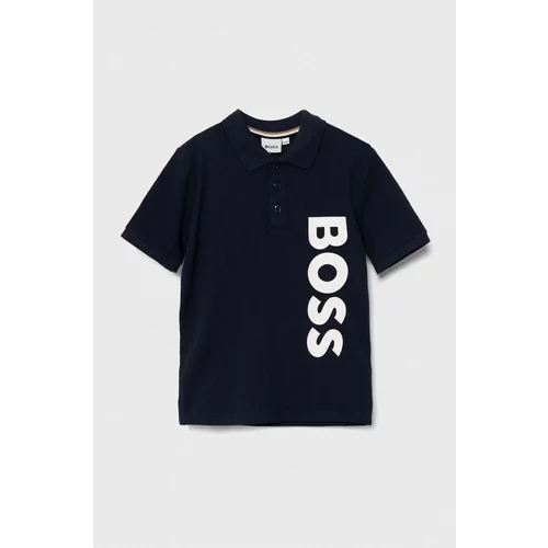 Boss Pamučna polo majica boja: tamno plava, s tiskom