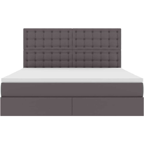  Krevet s od storage s madracem Siva 180 x 200 cm Lažna koža Slike