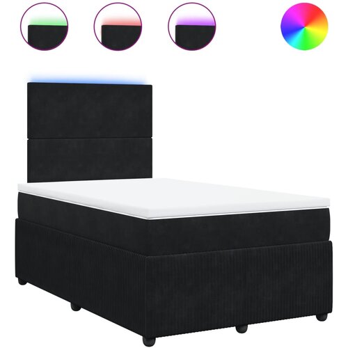 vidaXL Box spring postelja z vzmetnico črna 120x190 cm žamet, (21308415) Cene