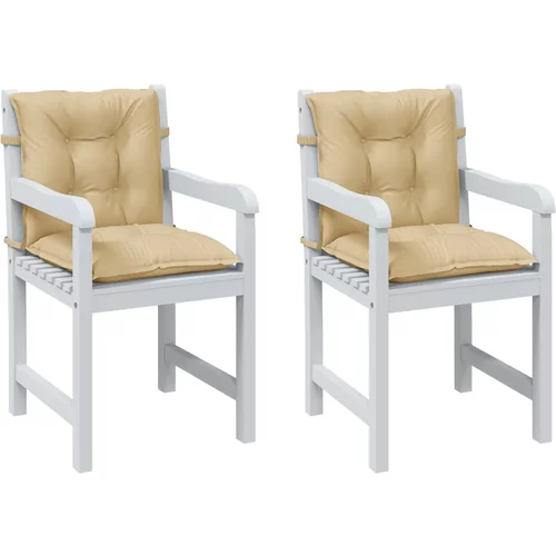 vidaXL Jastuci za stolice 2 kom prošarano bež 100x50x7 cm tkanina
