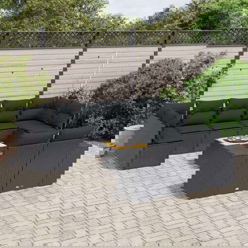  10-dijelni set vrtnih sofa s jastucima crni od poliratana Cijene