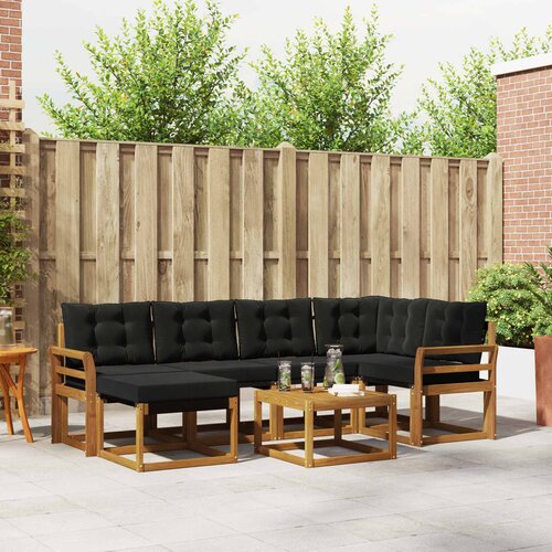  Set vanjskih sofa 7 kom. Prirodna i crna Cijene