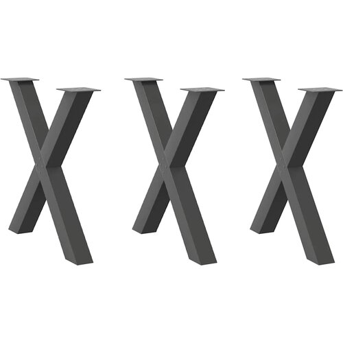 VidaXL noge za jedilno mizo x-oblika 3 kosi antracit 70x(72-73) cm Slike