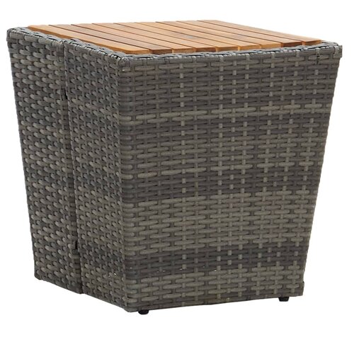  Stolić za čaj sivi 41,5x41,5x43 cm poliratan i bagremovo drvo Cene