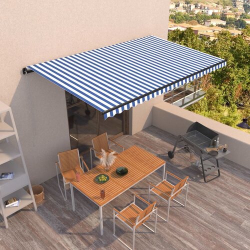 Tenda na automatsko uvlačenje 500 x 350 cm plavo-bijela Cijene