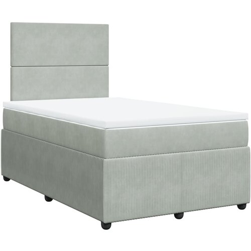 Maison Chic Box spring postelja - Vzmetna postelja z vzmetnico svetlo siva 120x200 cm žamet SL10825, (21907483) Cene