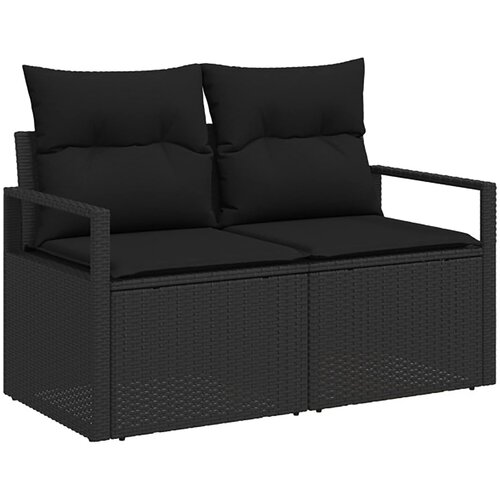  Set sofe 7 kom. Crna 120 x 62 x 69 cm Poli Rattan i čelik Slike