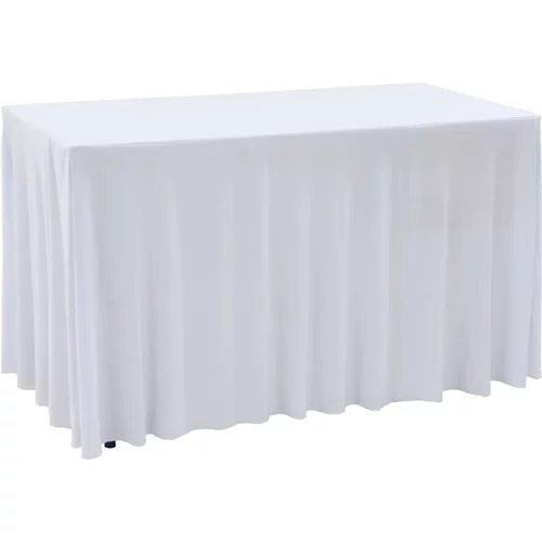 vidaXL Rastezljive navlake za stol 2 kom duge 120 x 60,5 x 74 cm bijele