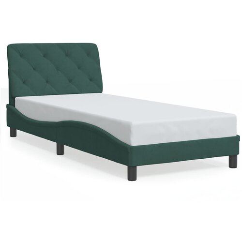 Maison Chic Postelja za odrasle - Posteljni Okvir brez vzmetnice temno zelen 80x200 cm žamet, (22082574) Slike