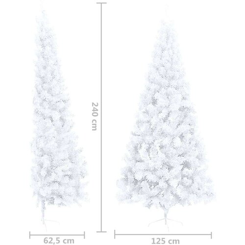 VidaXL Umjetna polovica božićnog drvca sa stalkom bijela 240 cm PVC Slike